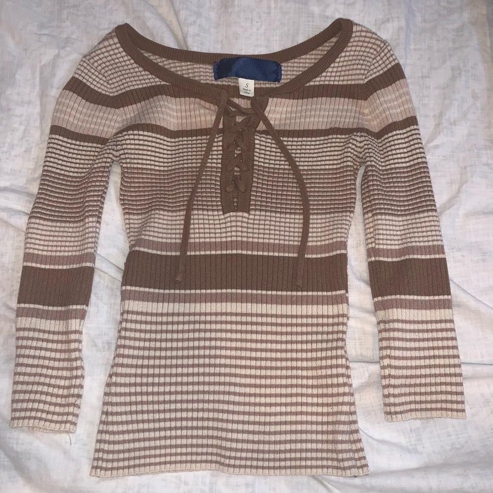 Long sleeve ribbed top
